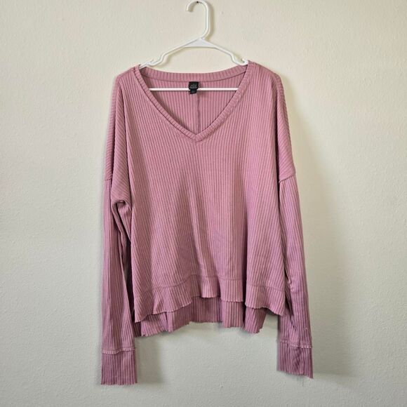 Wild Fable Slouchy Relax Fit Ribbed V Neck Oversized Lightweight Sweater Small - Picture 1 of 5